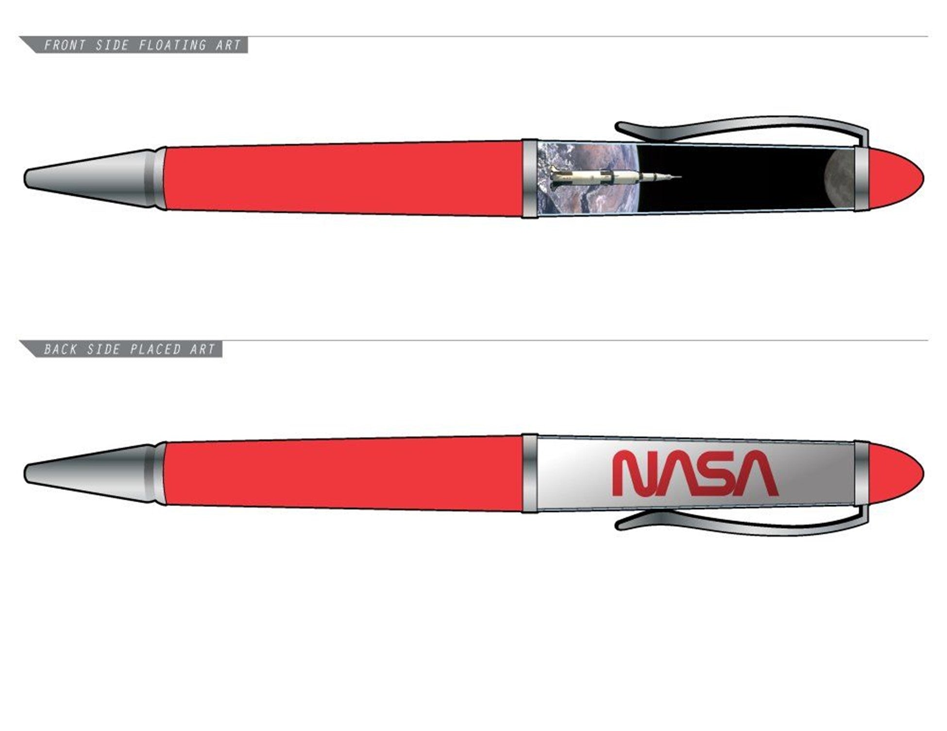 NASA Pen with Floating Rocket