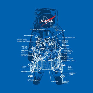 NASA Lander Astronaut Diagram Adult T-Shirt