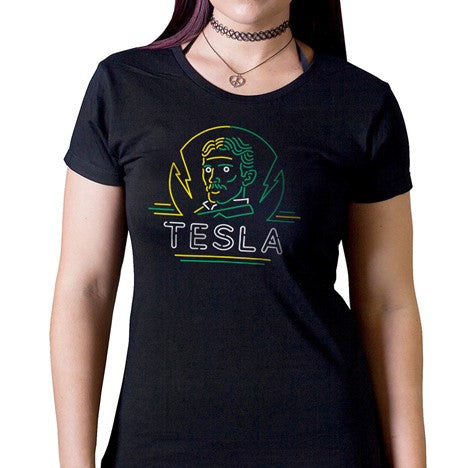 Neon Tesla Adult T-Shirt